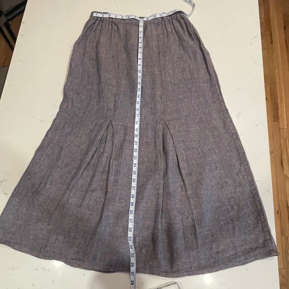 FLAX by Jeanne Englehart Linen Skirt in Plum Size Medium - Picture 3 of 8